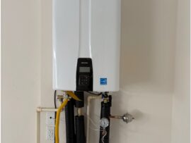 Small water heater installed