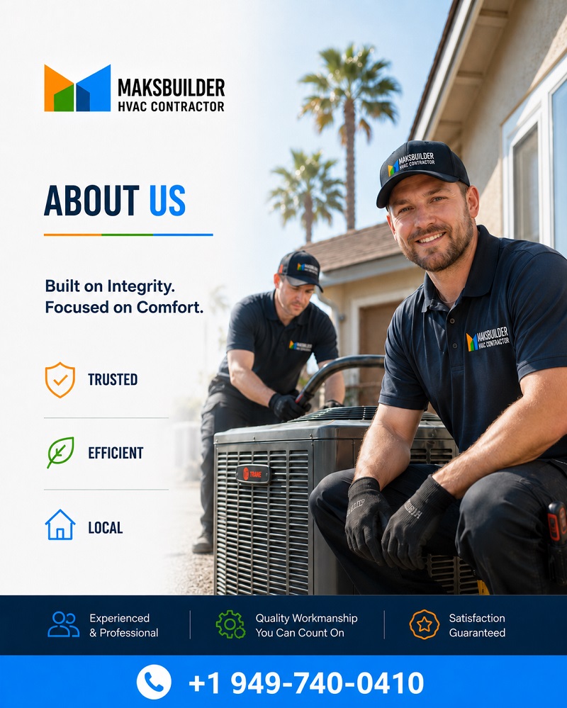 MaksBuilder HVAC contractor service for homes in Lake Forest and South Orange County