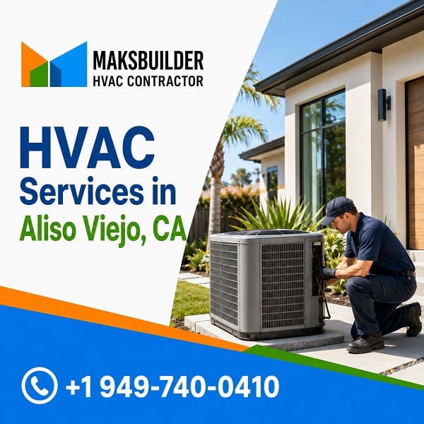 HVAC service technician working on residential air conditioning equipment in Aliso Viejo, CA