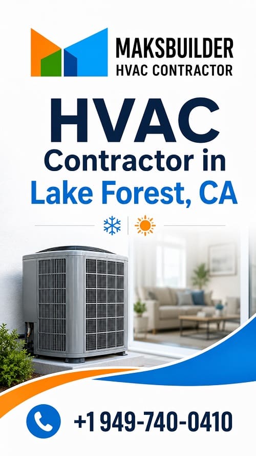 HVAC contractor service for a Lake Forest home in California