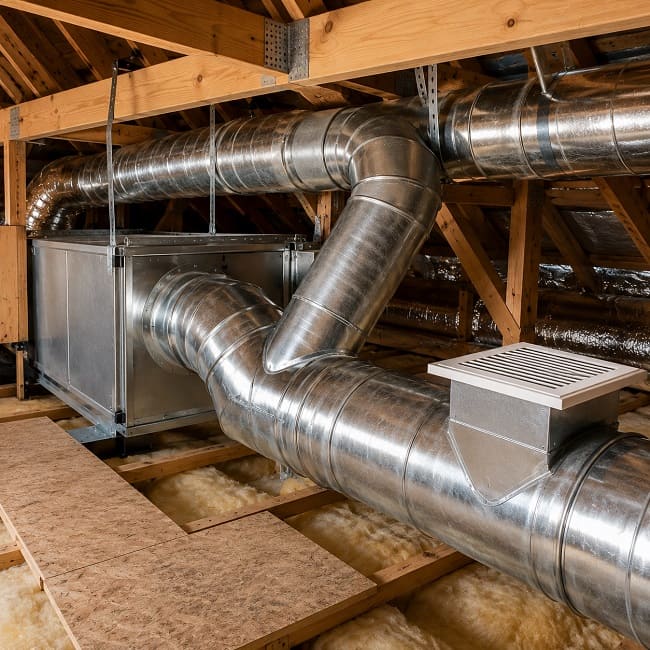 Residential HVAC ductwork and airflow inspection in Orange County